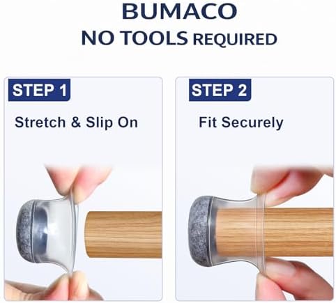 BUMACO Chair Leg Floor Protectors for Hardwood Floors Anti-Scratch 20 Pack - Image 4