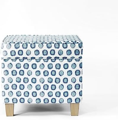 HomePop 18" Classic Square Storage Ottoman - Green Medallion Ikat Print - Image 5