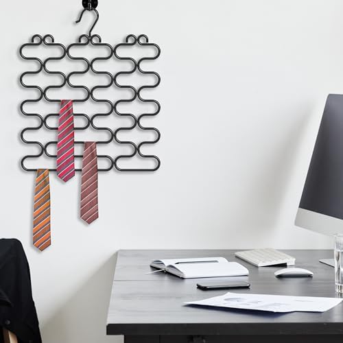 Deco Brothers Scarf Hanger for Closet, 23 Loop, Black - Image 4