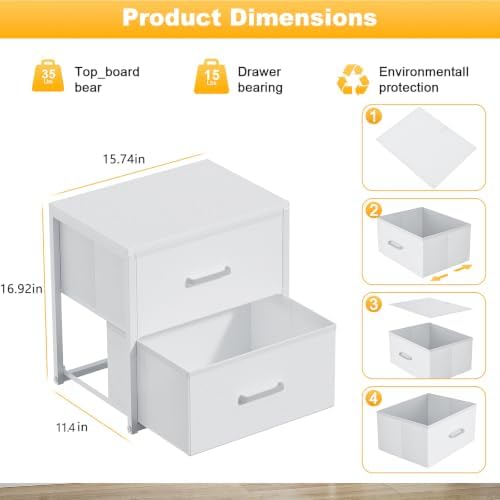 Stackable Storage Drawers, Closet Drawers, White - Image 2
