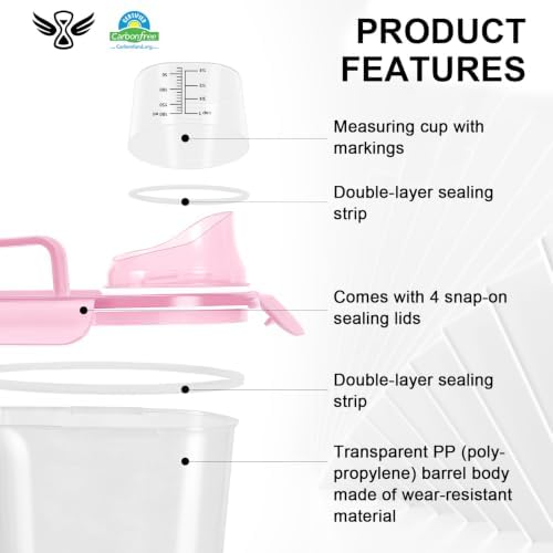 LEAWALK Cat Dog Pet Food Storage Container Up to 5-7Lbs BPA-free-Rose Pink - Image 4