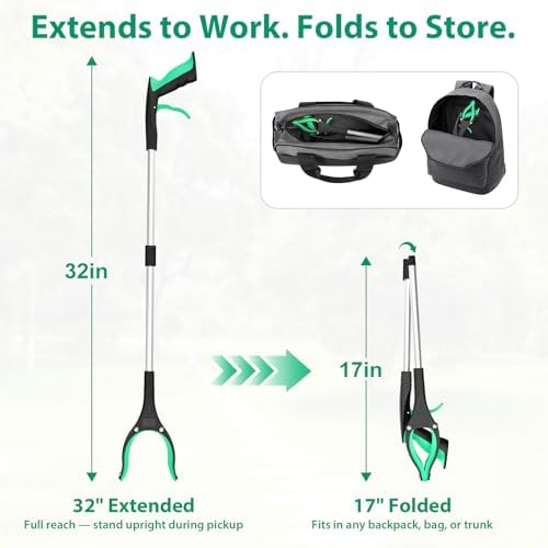 4 Pack 32 Inch Grabber Reacher Tool, Heavy Duty Trash Grabber Tool - Image 4