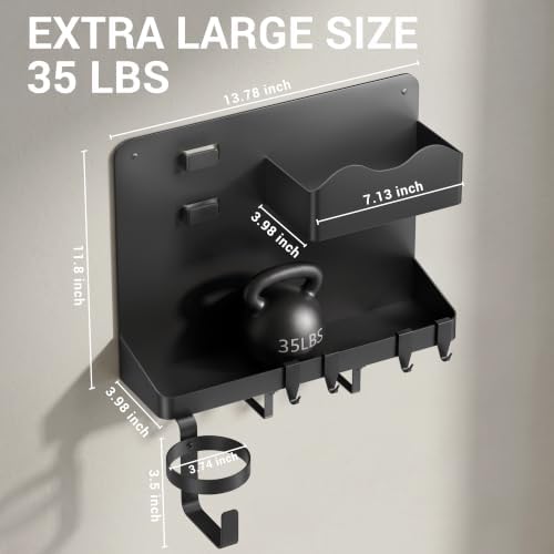 Bedside Shelf, Dorm Room Essentials Metal Floating Shelves (Black) - Image 2