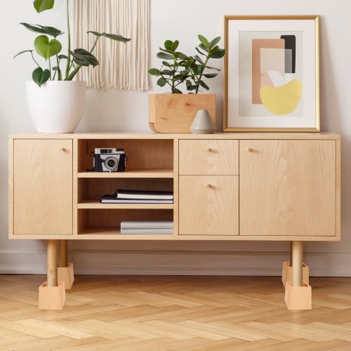 Wooden Bed Risers 4 Inch Heavy Duty, Support 2500 lbs, Nature - Image 7