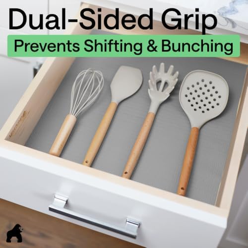 GORILLA GRIP Shelf Liner, Kitchen Drawer Protector, 17.5x240 Gray - Image 4