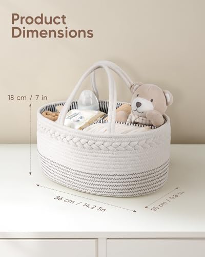 Maliton Baby Diaper Caddy Organizer, Cotton Rope Diaper Caddy Basket, Large Storage Basket for Newborn Boys and Girls, Gift for Baby Shower List, Newborn Essentials - Image 3