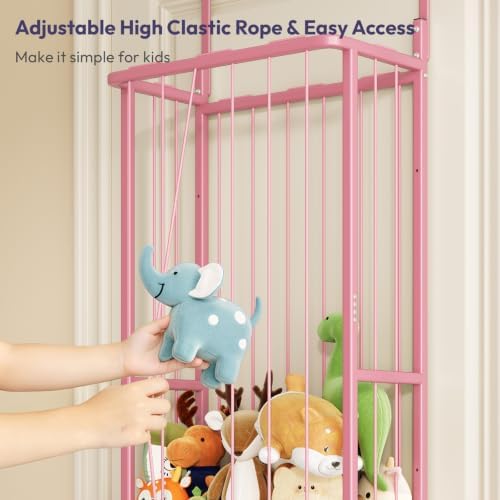 SWTYMIKI Hanging Stuffed Animal Storage - Over Door Toy Organizer, 3-Tier - Image 5