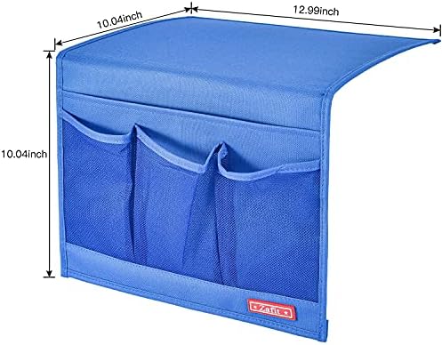 Zafit Bedside Storage Organizer - Table Cabinet Organizer Caddy for Remotes, Phone, Glasses (Classic 4 Pockets - Blue) - Image 2