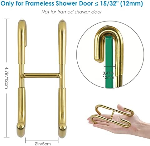 Simtive Shower Door Hooks (3-Pack), Towel Hooks for Bathroom Frameless Glass Door, Shower Squeegee Hooks, Gold - Image 3