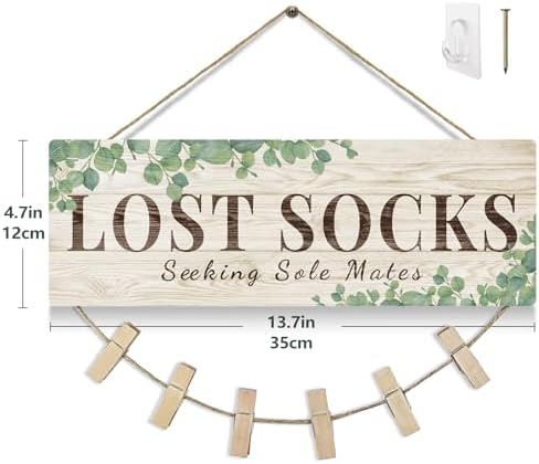 Laundry Sign Wall Decor Lost Sock Bathroom Farmhouse Wall Decor - Image 6