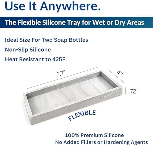Spacewiser Countertop & Vanity Silicone Tray - Small 7.7" Kitchen Soap Tray - Image 3