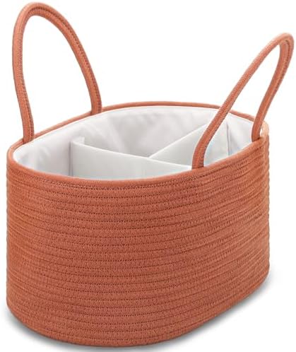 COMSE Large Cotton Rope Baby Diaper Caddy Organizer, Autumn Glaze by COMSE