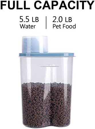 2 Pack 2lb/2.5L Pet Food Storage Container with Measuring Cup for Small Dog, Cat, Waterproof-BPA Free - Image 4