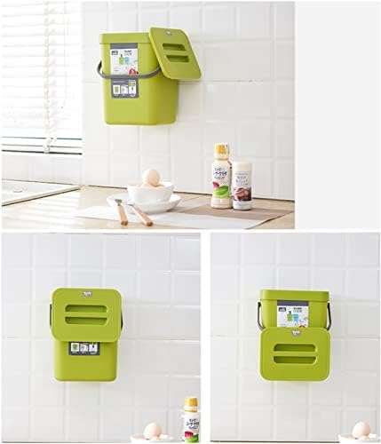 Small Trash Can with Lid Mini Kitchen Hanging Trash Can Tightly Sealed Odor Free, Small Countertop Compost Bin for Scraps from Daily Cooking, Mountable Trash Bin for Kitchen Counter,5L/1.3 Gal - Image 4