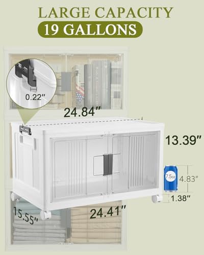OlarHike 76QT Storage Bin with Lid for Home, Closet, 1 Pack without Wheels - Image 6