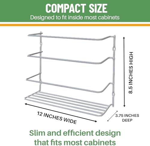Evelots Kitchen Wrap & Food Bag Organizer Wall/Cabinet Mount, 2-Pack, White - Image 5