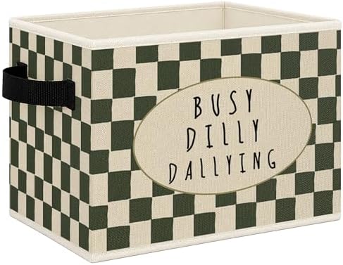 Funny Kids Playroom Foldable Storage Bins Box with Handles, Retro Neutral Checkered Collapsible Toys Books Clothes Organizer Basket for Kids Boys Girls Playroom Bedroom Bathroom by Mcehtle