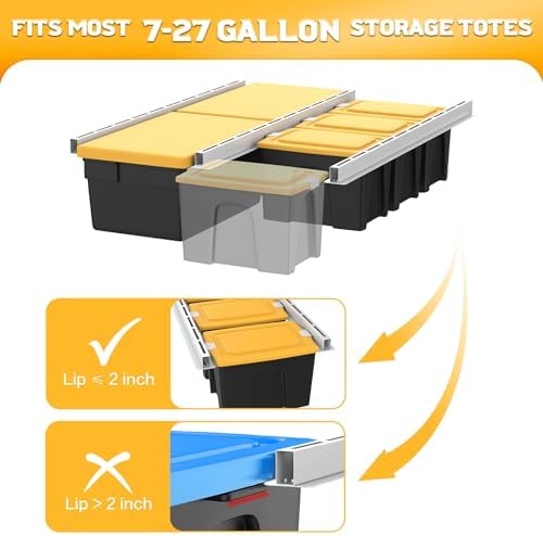 WALMANN Overhead Tote Storage Rails System, Garage Ceiling Bin Storage Rack - Image 3