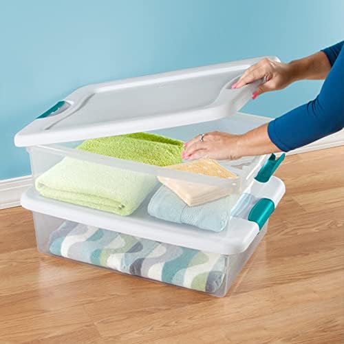 Sterilite Latching Storage Box, See-Through Base, 32-Qt - Image 4