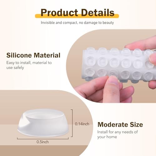 Silicone 320 Pcs Cabinet Door Bumpers Round, Self Adhesive Bumpers - Image 2