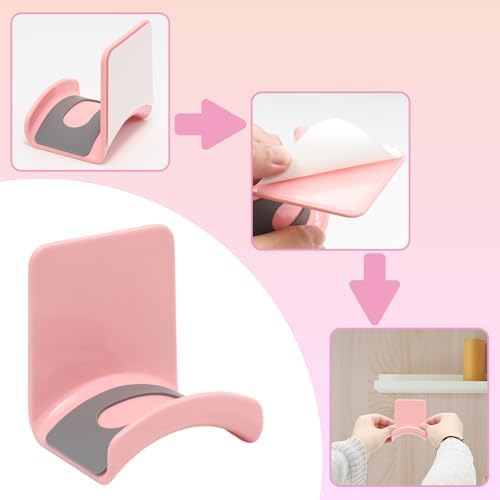 Pink Headphone Stand Hanger, Table Wall Mount Headset Holder Hook - Image 4