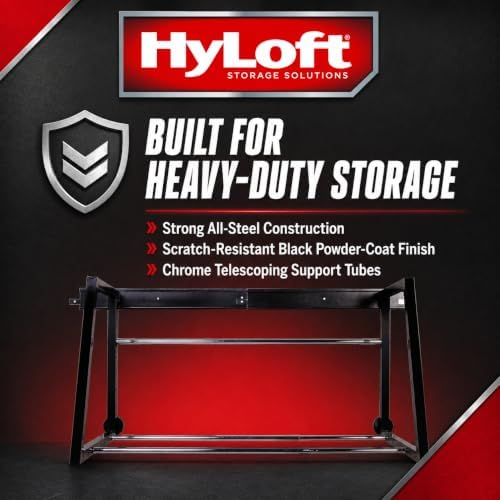 HyLoft 01000 Heavy Duty Adjustable Garage Wall Multi-Tire Rack Storage, Black - Image 7