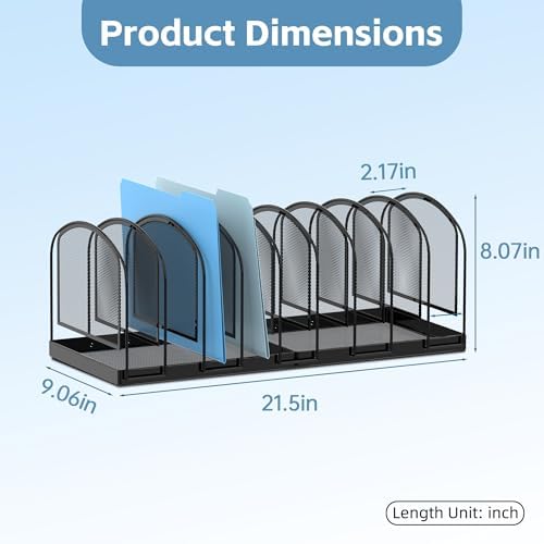 SUPEASY 9-Section File Organizer for Desk, Metal File Folder Holder, Black - Image 4