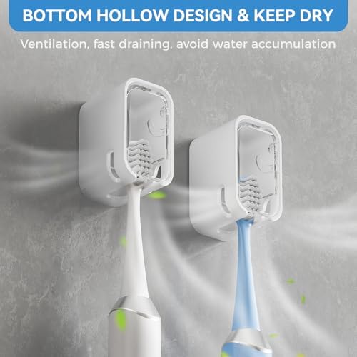 Toothbrush Holders for Bathrooms with Innovation Single Slot 2PCS - Image 3