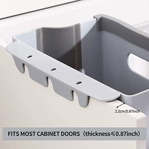 Hanging Collapsible Trash Can - 9L Wall Mounted Foldable Waste Bin for Kitchen Cabinet Door - Quickly Clean Counter, Sink, Bathroom - RV, Car, Camping Folding Garbage Basket (Gray) - Image 5