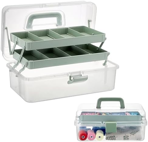 BTSKY Plastic Dividing Storage Box, Tackle Box with Adjustable Dividers by BTSKY