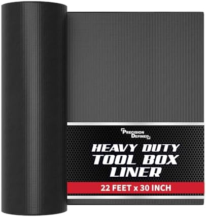 Precision Defined Tool Box Shelf Liner Non-Slip 22 Ft x 30 Inch Wide Black by PrecisionDefined