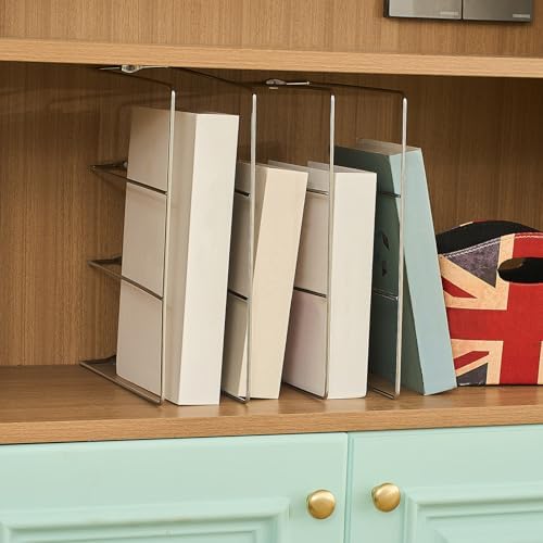 Blulu U Shaped Cookie Sheet Organizer for Cabinet Baking Sheet Organizer Kitchen Cabinet Dividers Vertical Chrome Pan Rack Storage Wires Tray Dividers Face Opening of 3.5"(Silver,1 Pcs) - Image 5