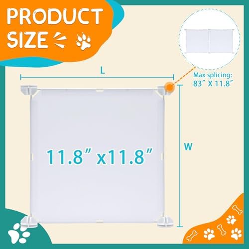 14 Pack Under Bed & Couch Blocker for Pets and Toys - 166" Length, 11.8" Height for One Side of Queen Bed | Includes Sticky Tape, Connectors & Zip Ties - White - Image 2