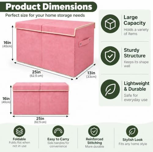 Large Toy Box Chest Storage with Flip-Top Lid, Kids Toy Storage Bin Boxes - Image 4