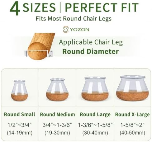 YOZON Chair Leg Floor Protectors Felt Silicone Caps Strengthen Bottom - Image 4