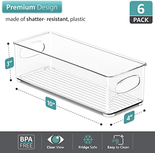Sorbus Fridge Organizers and Storage, Clear Stackable Bins (Small, 6 Pack) - Image 4