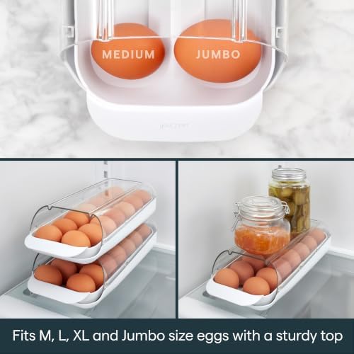 YouCopia FridgeView Rolling Egg Holder, BPA-Free Stackable Eggs Organizer with Removable Tray for Refrigerator Storage - Image 6