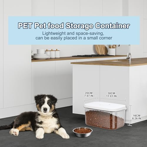 LEAWALK 6 Lbs Airtight Dog Cat Pet Food Storage Container PopTop White - Image 2