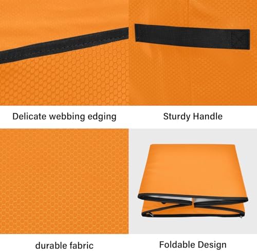 YETTASBIN Orange Solid Color Large Christmas Ornament Storage Box with Zipper & Adjustable Dividers, Storage Container with Lid & Handles for 64 Holiday Ornaments 3-Inch, 13 x 13 Inch - Image 3