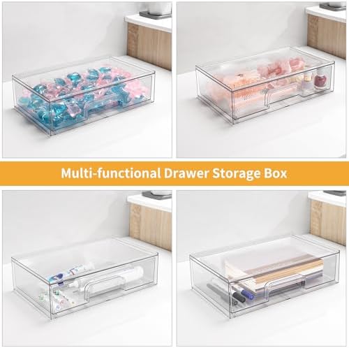 2Pcs Trash Bag Holder Under Sink Stackable Storage, Extra Large Laundry Room Organization and Storage, Laundry Pod Organization with Lid, Garbage Bag Dispenser Roll Holder for Kitchen Cabinet - Image 5