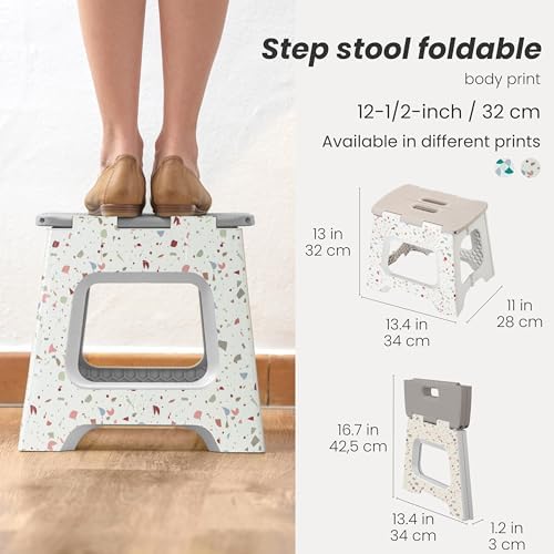 Vigar Compact Folding Step Stool, 12-1/2 Inch, Terrazzo - Image 2