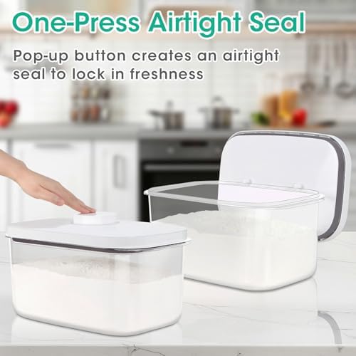 Airtight Dry Food Flour Container 6.5 Qt, Large Bread Box for Countertop - Image 2