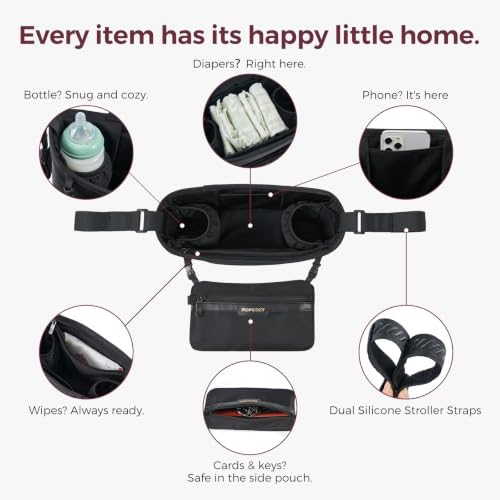 Momcozy Slim Stroller Organizer with 2 Insulated Cup Holders - Image 4