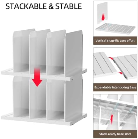 Stackable Purse Organizer for Closet Acrylic Shelf Divider, 2 Pack - Image 3