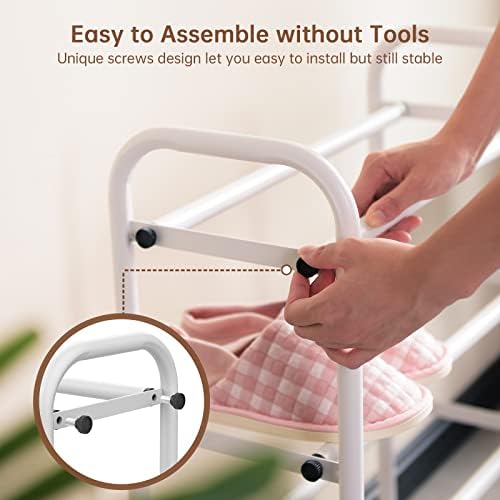 Gonfoam Expandable 3-Tier Shoe Rack for Closet and Entryway, White - Image 4