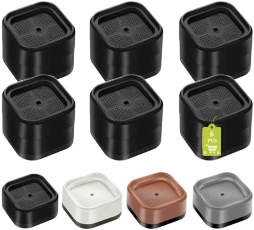 6 Pack Furniture Risers 2 Inch, Adjustable Bed Risers Heavy Duty for Table Desk Couch Chair Sofa Cabinet Bed Legs Dorm, Square Stackable Bed Raisers Blocks Lift Height 1", 2",3"or 4", Black by Yookwutar