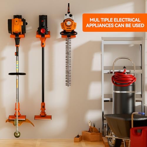 JNIHEEP Garage Organizer Trimmer Rack, Garden Power Tool Hanger Weed Whackers Holder Wall Mounted for Grass Trimmer, Hedge Trimmer, Garage Trimmer, Garden Tools,1 Pack(Orange) - Image 4