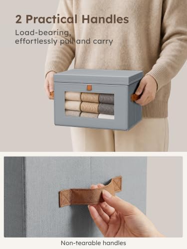 Homsorout Small Closet Storage Bins - Closet Shelf Organizer with Open Window, 6 Pack, Grey - Image 3