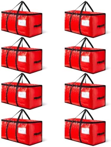 CONGREGATE Red Moving Bags Heavy Duty Extra Large 8 Pack 97L Storage Totes with Zippers Reinforced Handles Water Resistant for College Dorm Household Home Moving Supplies - Image 2