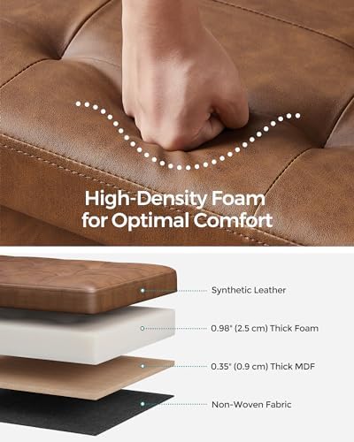 SONGMICS 30 Inches Folding Storage Ottoman Bench with Flipping Lid - Image 4